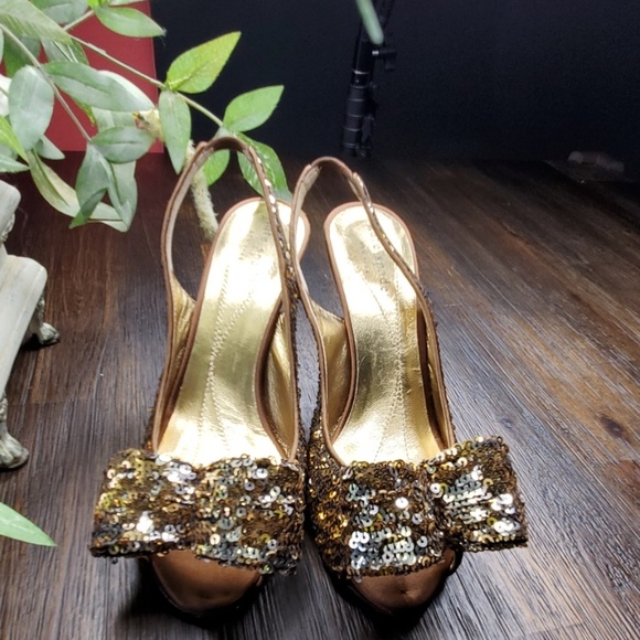 Gold Carly Gold/Silver Sequin Chocolate Sandals